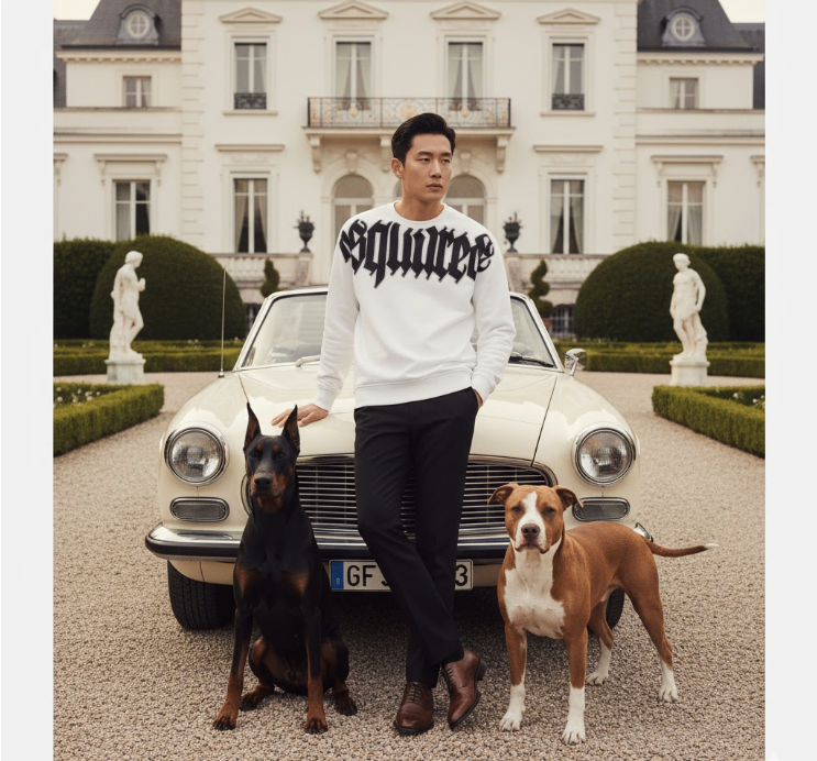 ÁO NỈ DSQUARED2 TRẮNG CHỮ DSQUARED2 S74GU0761S25551100