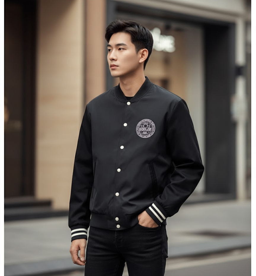 ÁO KHOÁC REPLAY ĐEN LOGO NGỰC M8441 098