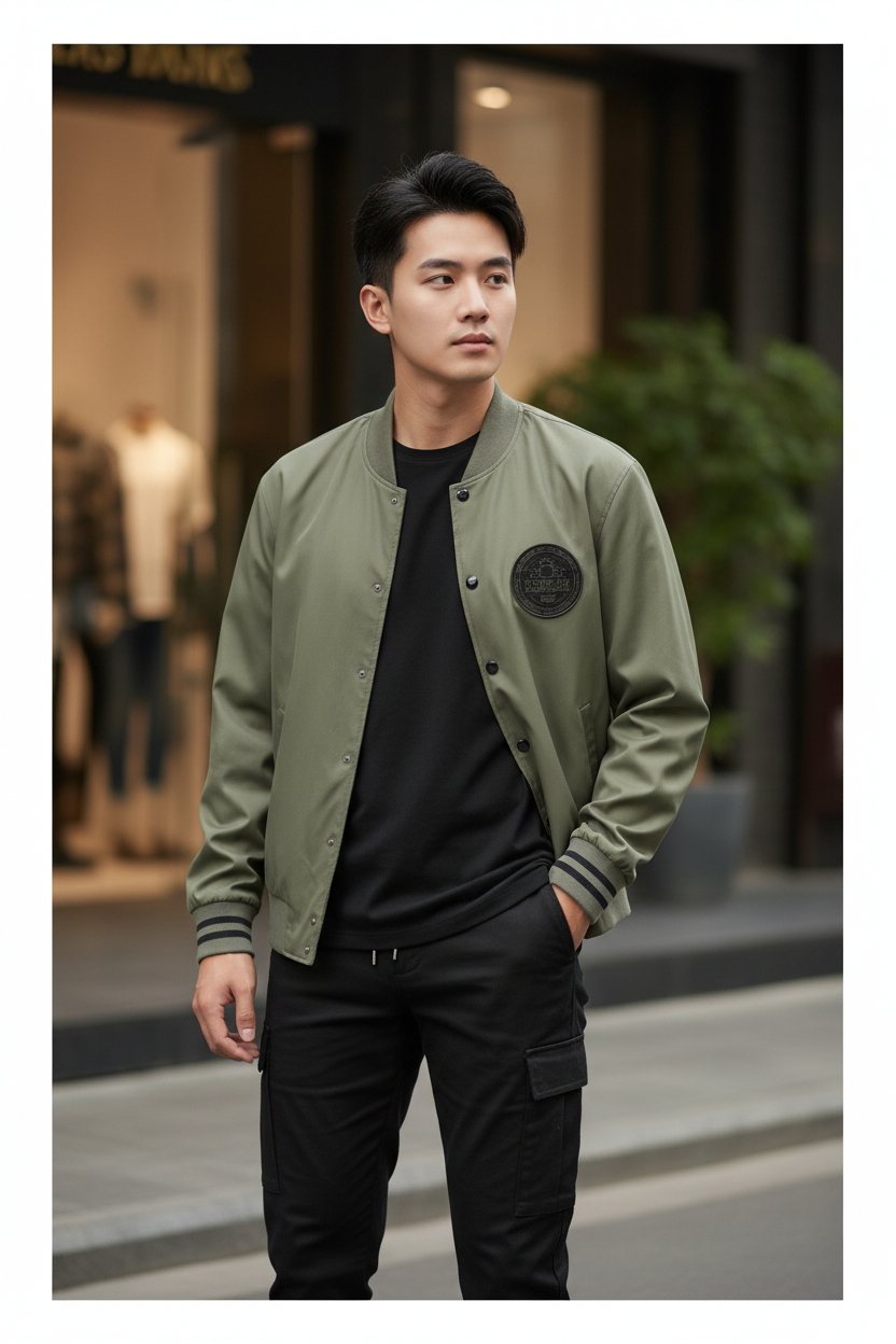 ÁO KHOÁC REPLAY XANH LOGO NGỰC M8441 835