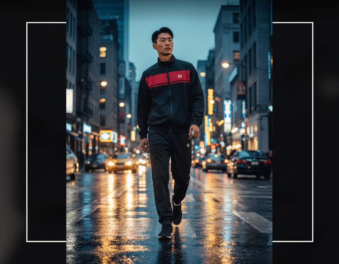 BỘ THỂ THAO ĐEN KẺ ĐỎ SERGIO TACCHINI STM12180 VITO