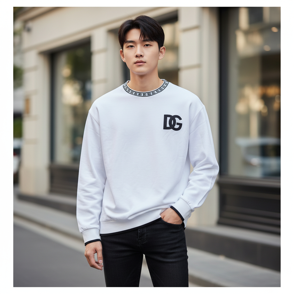ÁO NỈ DOLCE TRẮNG CHỮ DG ĐEN G9ZK9Z FU7DU