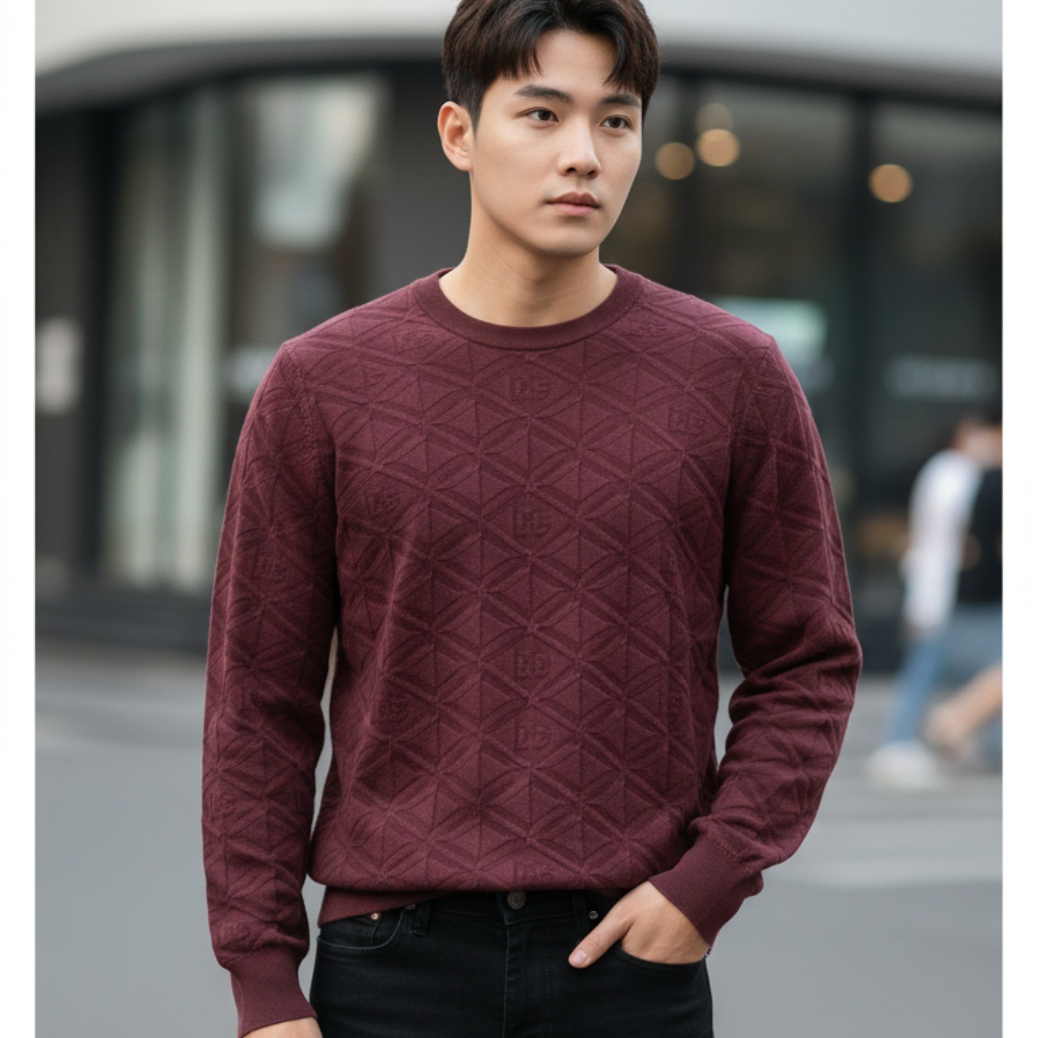 ÁO LEN DOLCE DỆT KIM SỢI LỤA MÀU BÃ TRẦU GXM52T JASY1 F0130