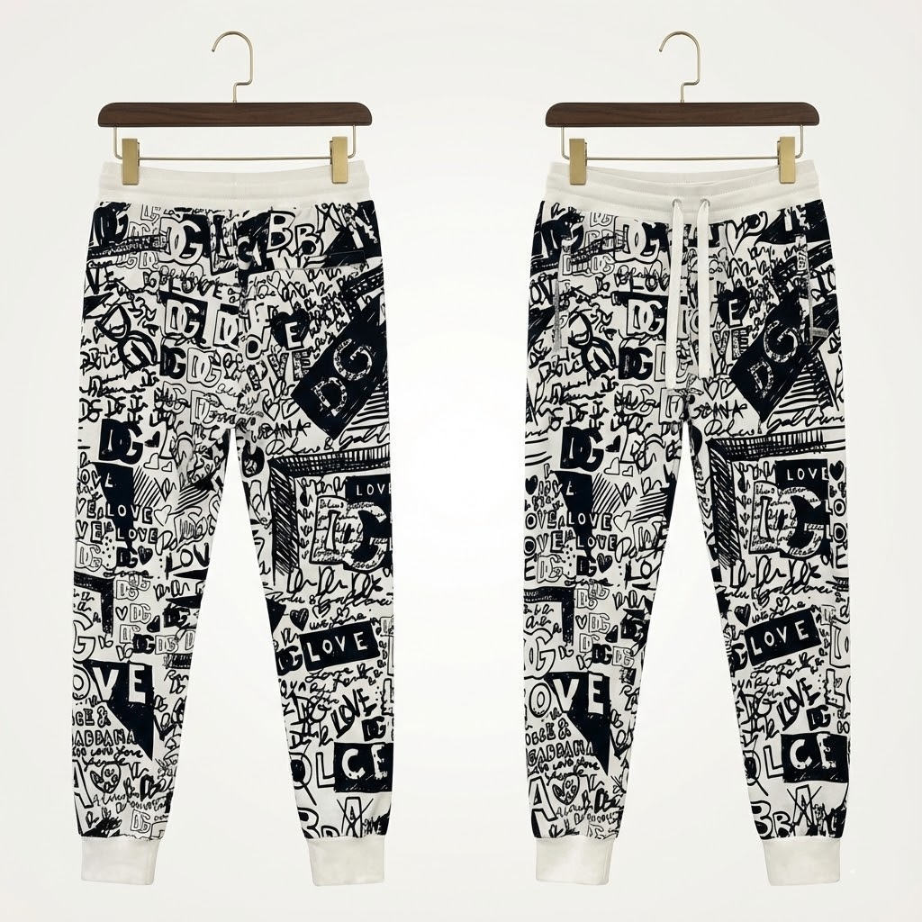 JOGGER DOLCE TRẮNG CHỮ ĐEN GVXQHTG7L8K