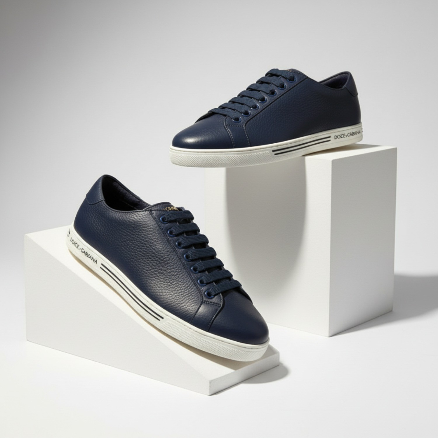 GIÀY SNEAKER DOLCE NAVY DA BÊ CHỮ ĐẾ CS1735 A8L37