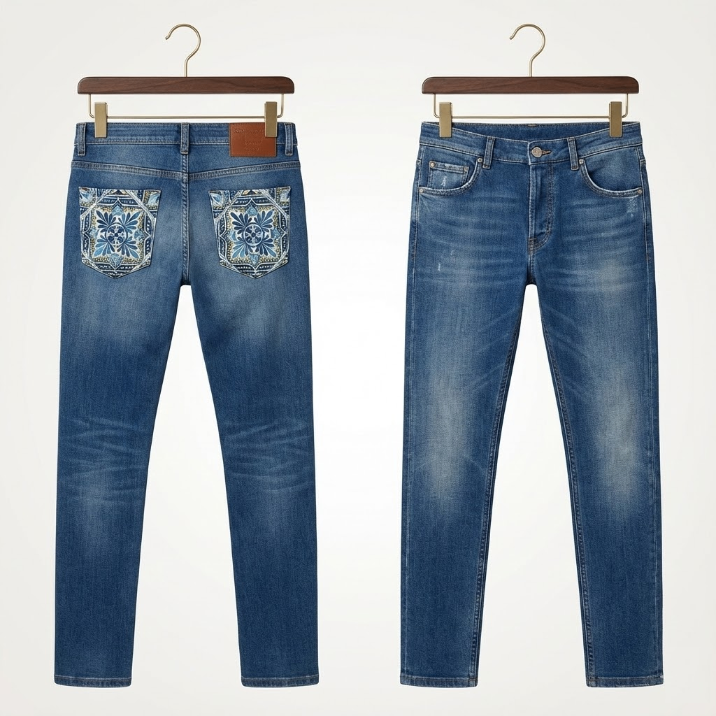JEAN DOLCE HOA VĂN XANH SKINNY GY07LDG8CI3