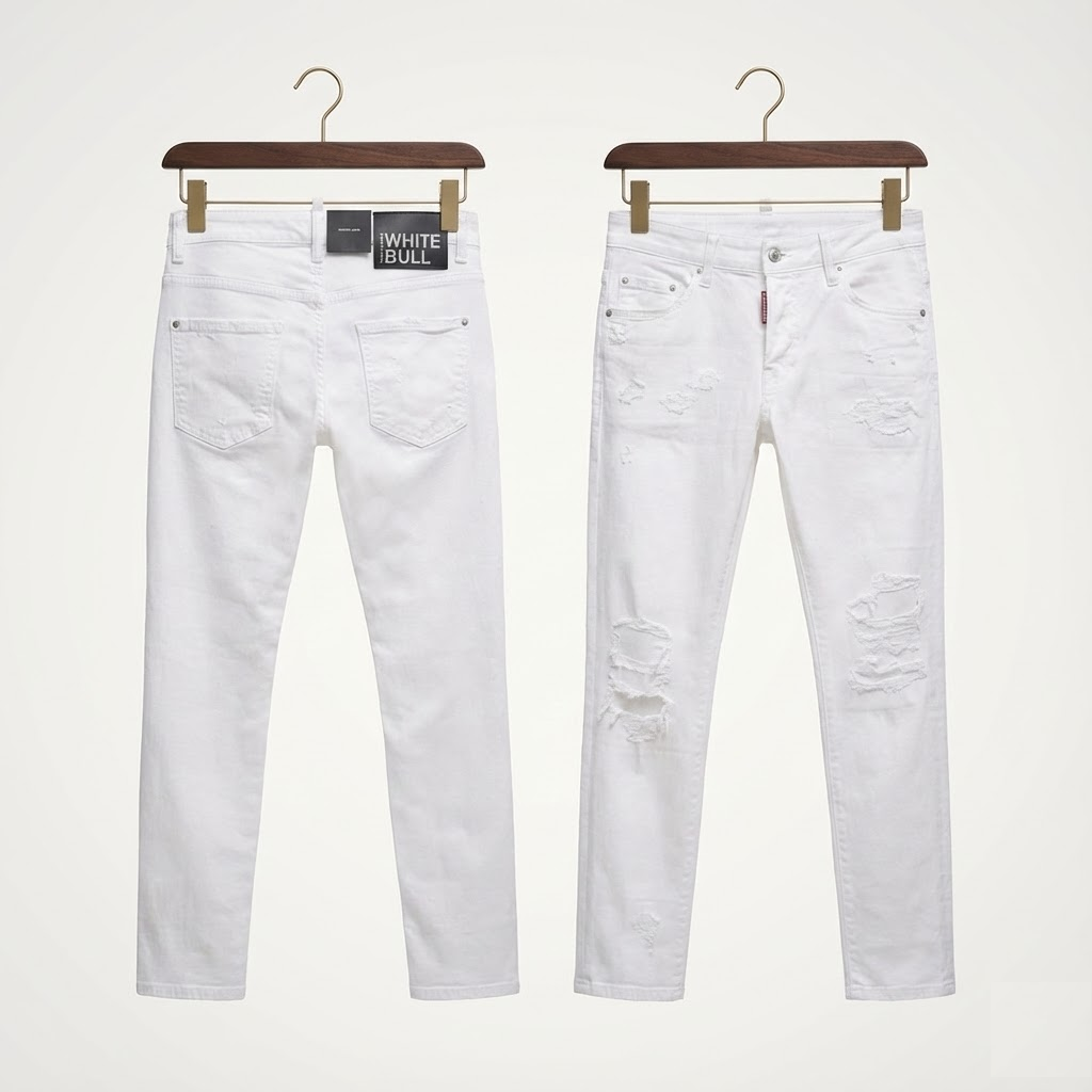 JEAN DSQUARED2 TRẮNG RÁCH 2 ĐÙI SKATER S74LB1278 STN833 100