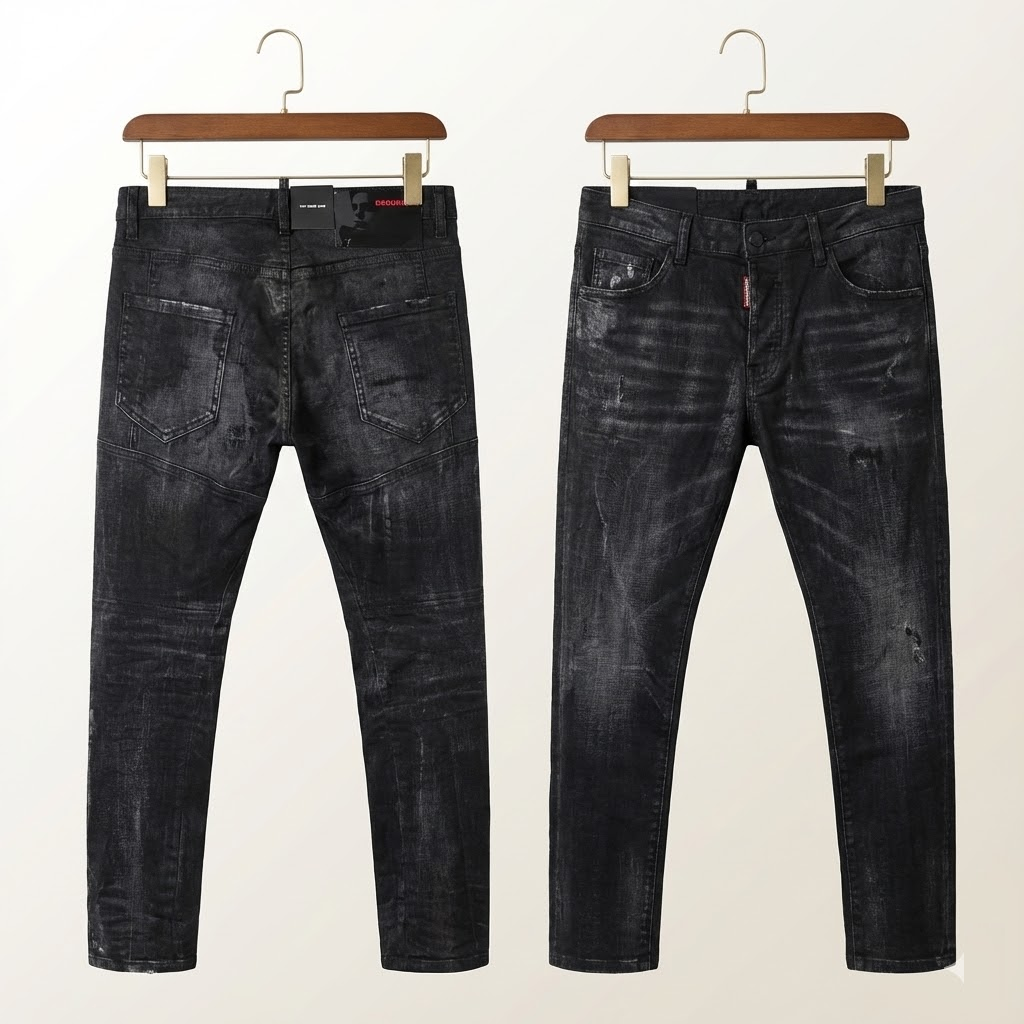 JEAN DSQUARED2 ĐEN VẢY SƠN TIDY BIKER S74LB1346S30357900