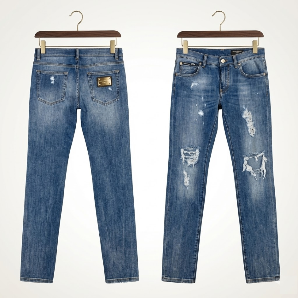 JEAN DOLCE XANH WASH RÁCH 2 ĐÙI SKINNY GYO7LD G8EE8