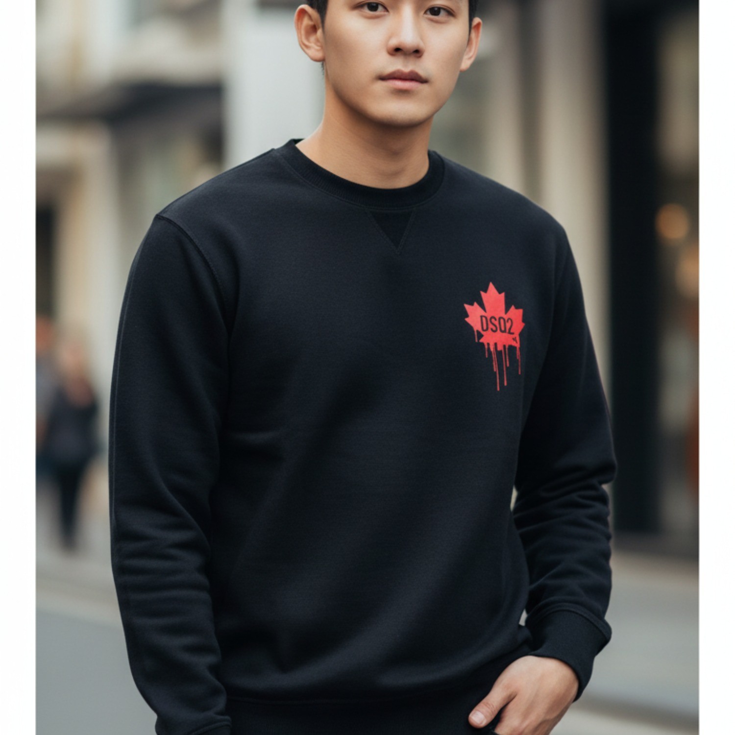 ÁO NỈ DSQUARED2 ĐEN CHỮ TRẮNG S74GU0811 S25516 900