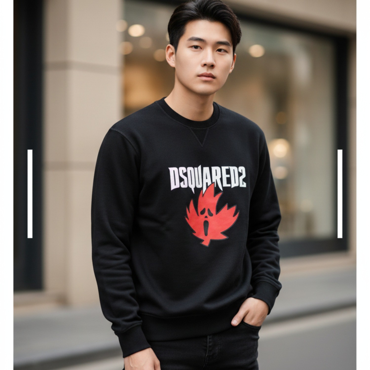 ÁO NỈ DSQUARED2 ĐEN CHỮ TRẮNG S74GU0821 S25551 900