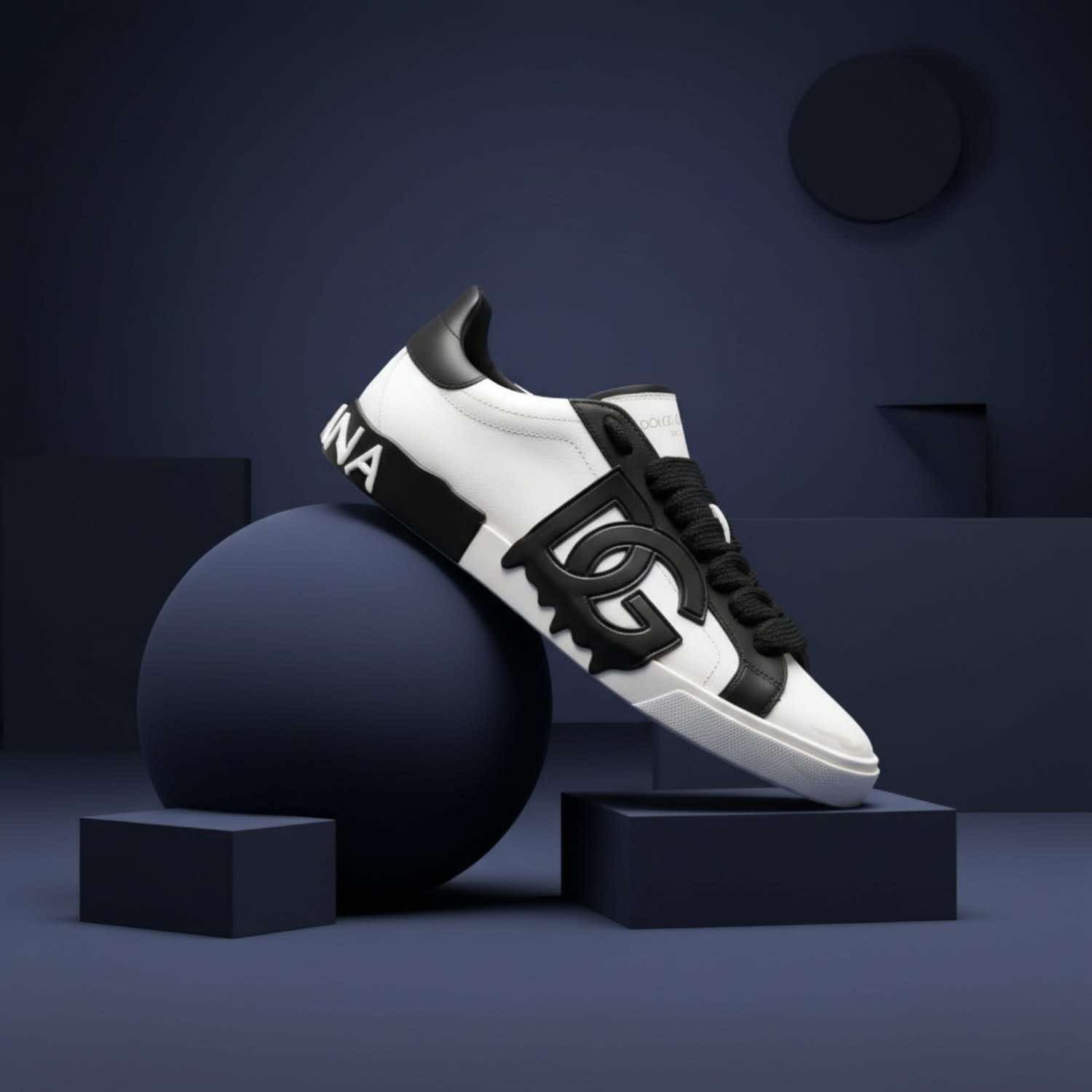 GIÀY SNEAKER DOLCE TRẮNG CHỮ DG ĐEN CHẢY CS2254 AQ192 89697