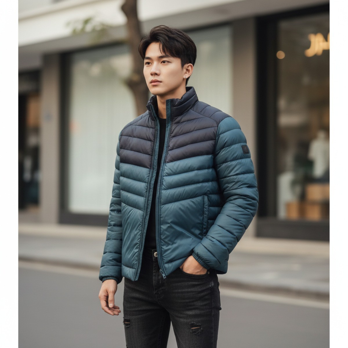 ÁO KHOÁC JACK&JONES XANH ĐEN QSAJEB3789497