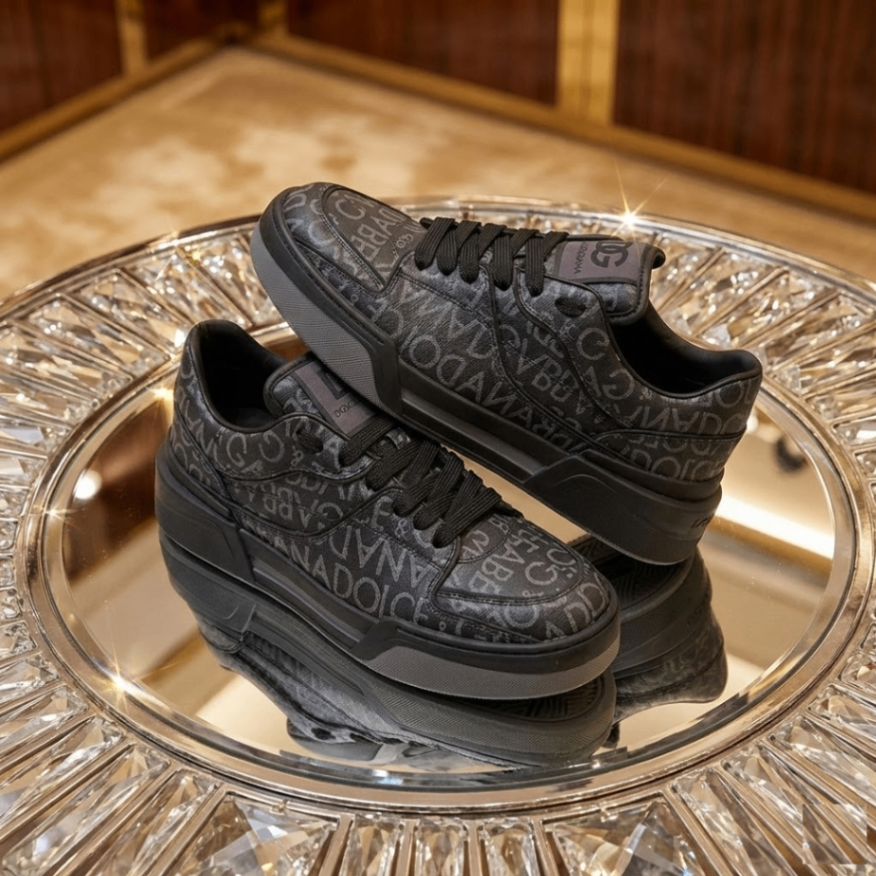 GIÀY SNEAKER DOLCE ĐEN NHIỀU CHỮ CS2036AM9248B969