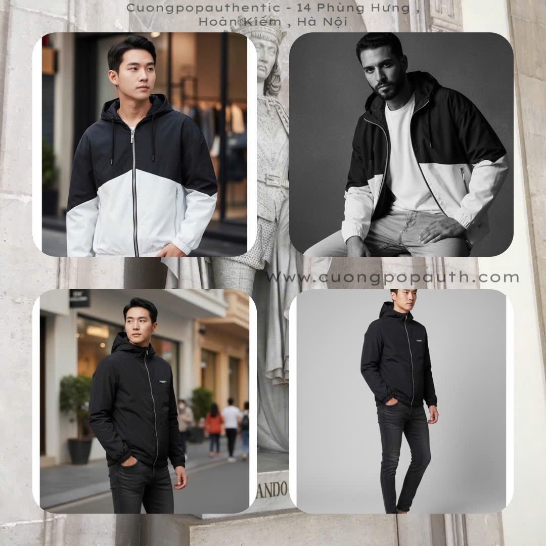 ÁO KHOÁC ARMANI EXCHANNGE ĐEN/TRẮNG 6RZBL1 ZN2PZ 22CG