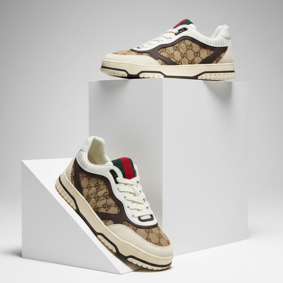 GIÀY SNEAKER GUCCI RE WEB BEIGE 787476 AADHW 9552