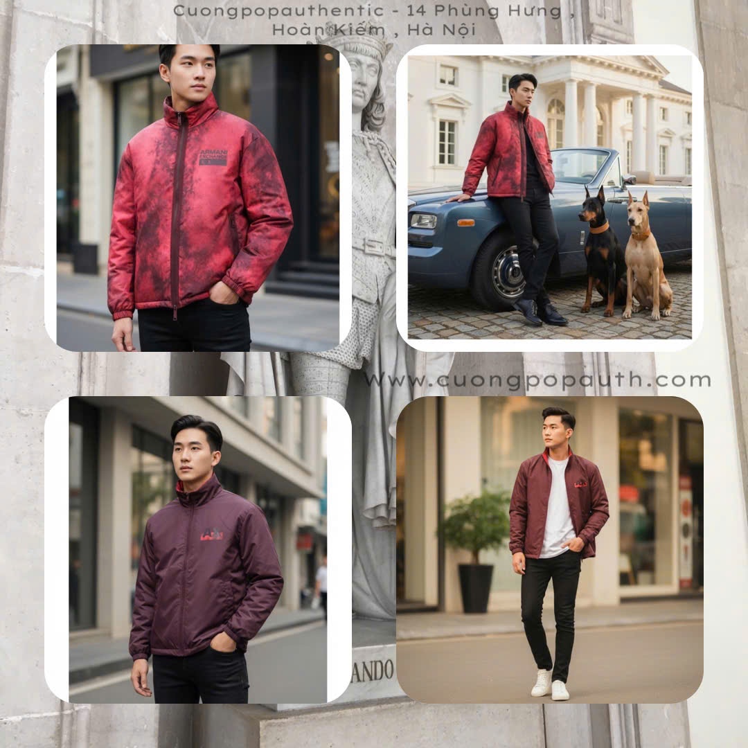 ÁO KHOÁC ARMANI EXCHANNGE ĐỎ 2 MẶT 6RZB30 ZNKRZ 44AF