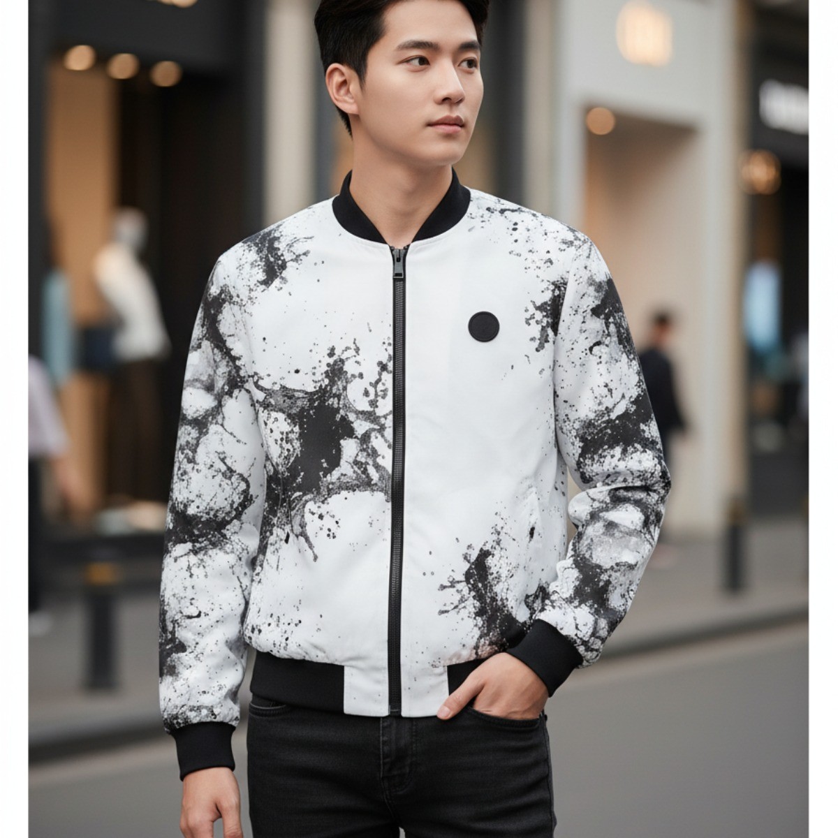 ÁO KHOÁC PHILIPP PLEIN TRẮNG HOẠ TIẾT ĐEN UAEC-MRB2924-SXV005N_01