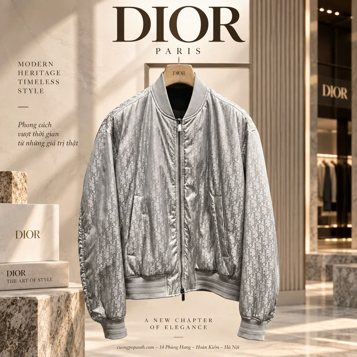 ÁO BOMBER DIOR XÁM L031569