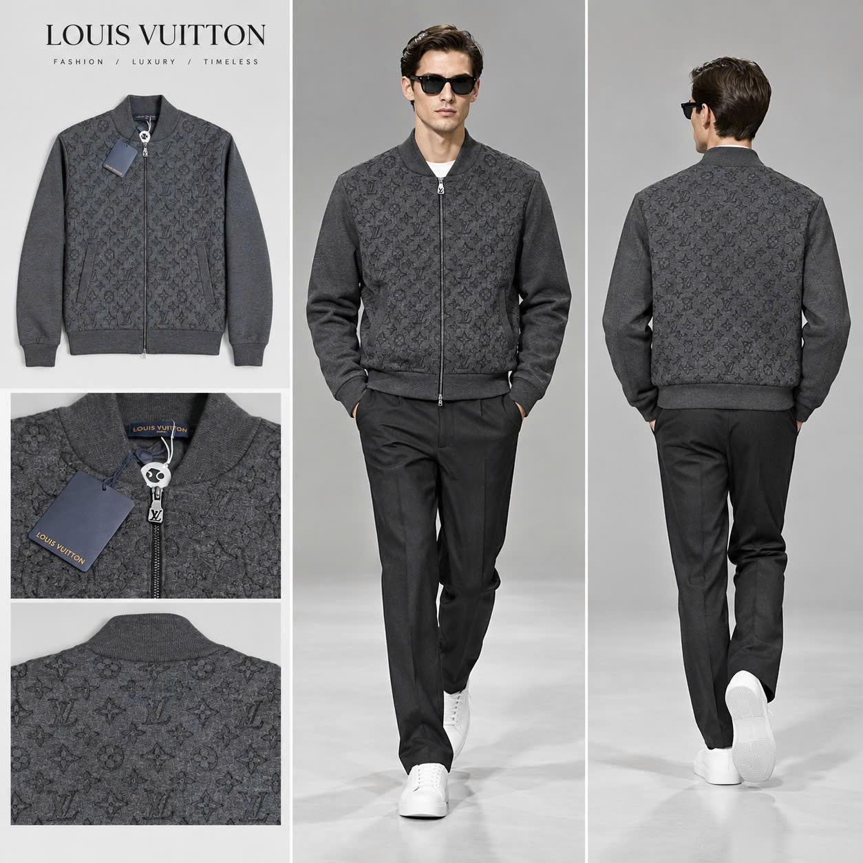 ÁO KHOÁC BOOMBER LOUIS VUITTON GHI L012894538213482