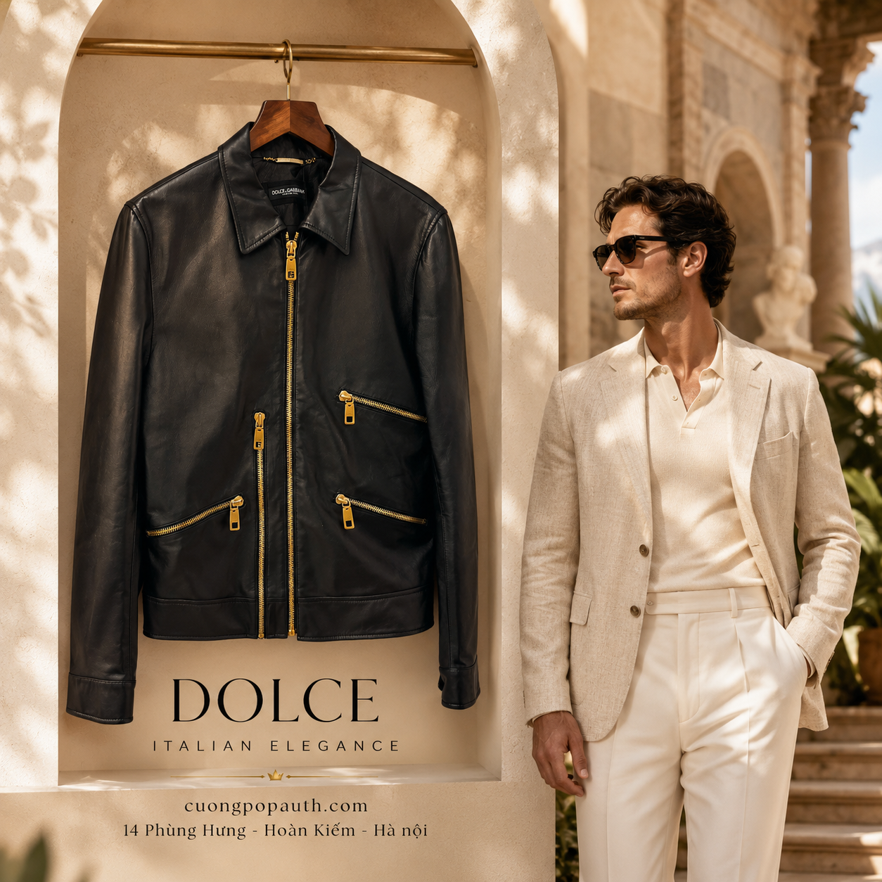 ÁO KHOÁC DA BÊ DOLCE L1503