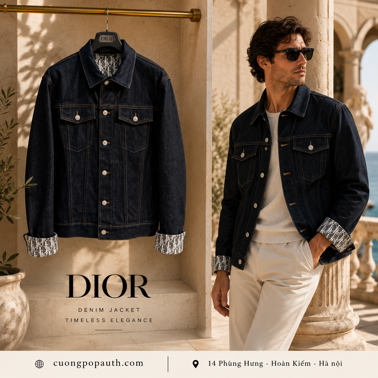 ÁO KHOÁC DIOR DENIM BLEU 013D482J226X-504