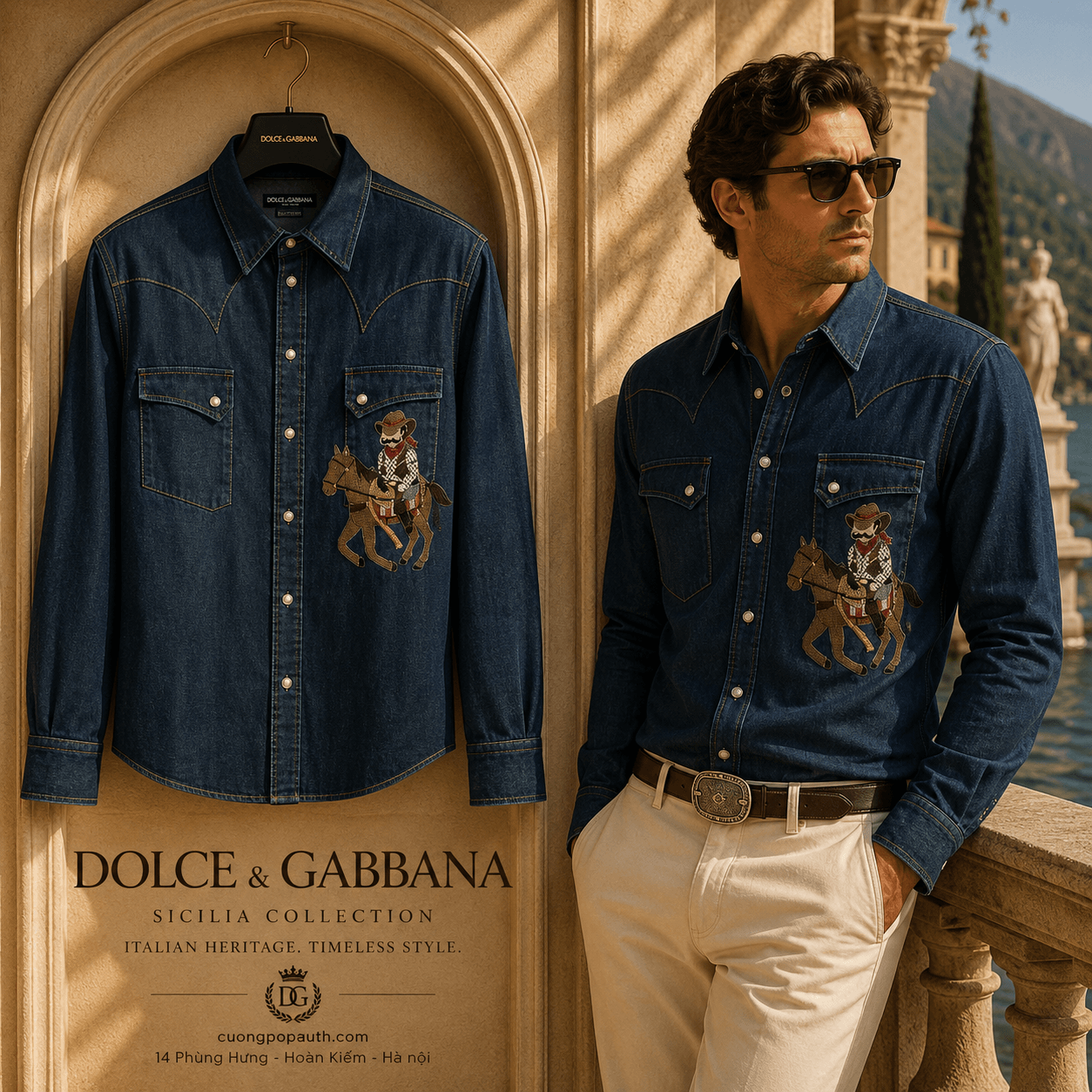 ÁO KHOÁC DOLCE DENIM HIỆP SĨ G5DQ0Z G8T38 S9001