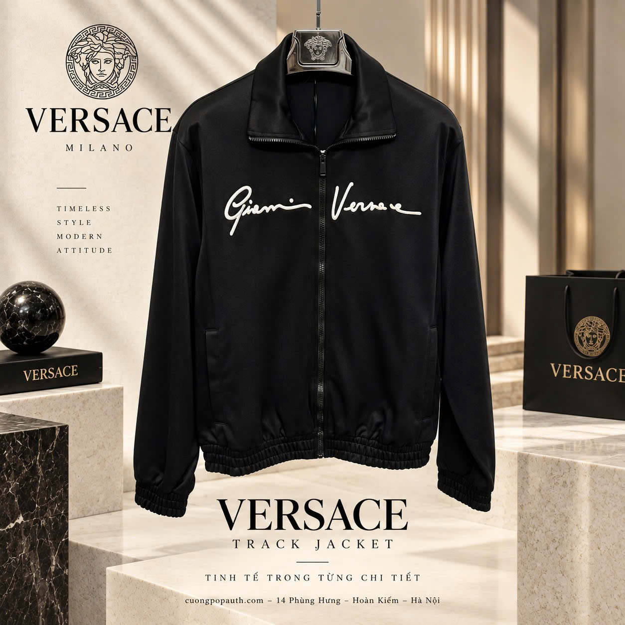 ÁO KHOÁC VERSACE ĐEN K23231