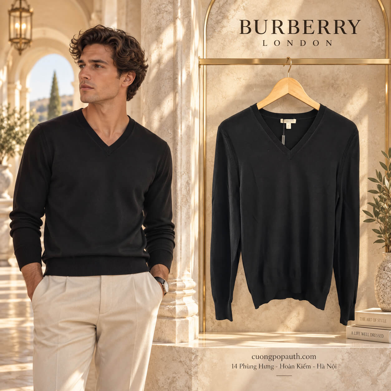 ÁO LEN BURBERRY ĐEN 3983562