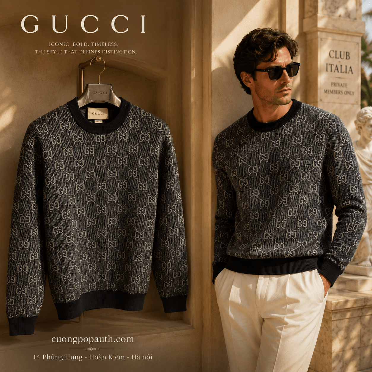 ÁO LEN GUCCI NHIỀU CHỮ 761549 XKDK5 1230