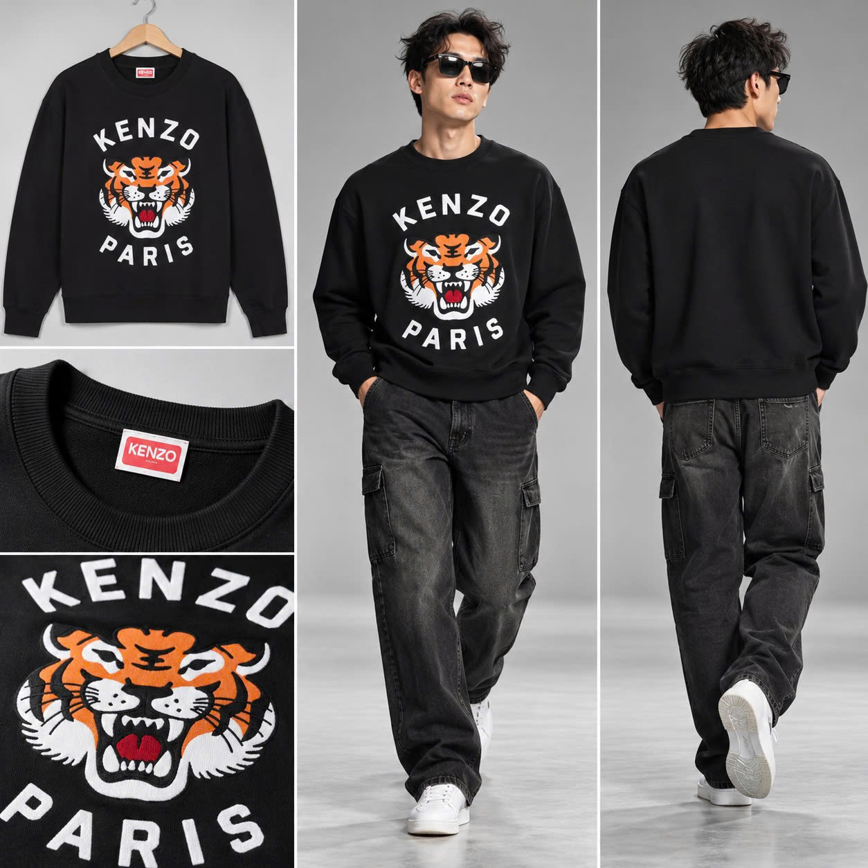 ÁO NỈ KENZO PARIS ĐEN HT20100200185