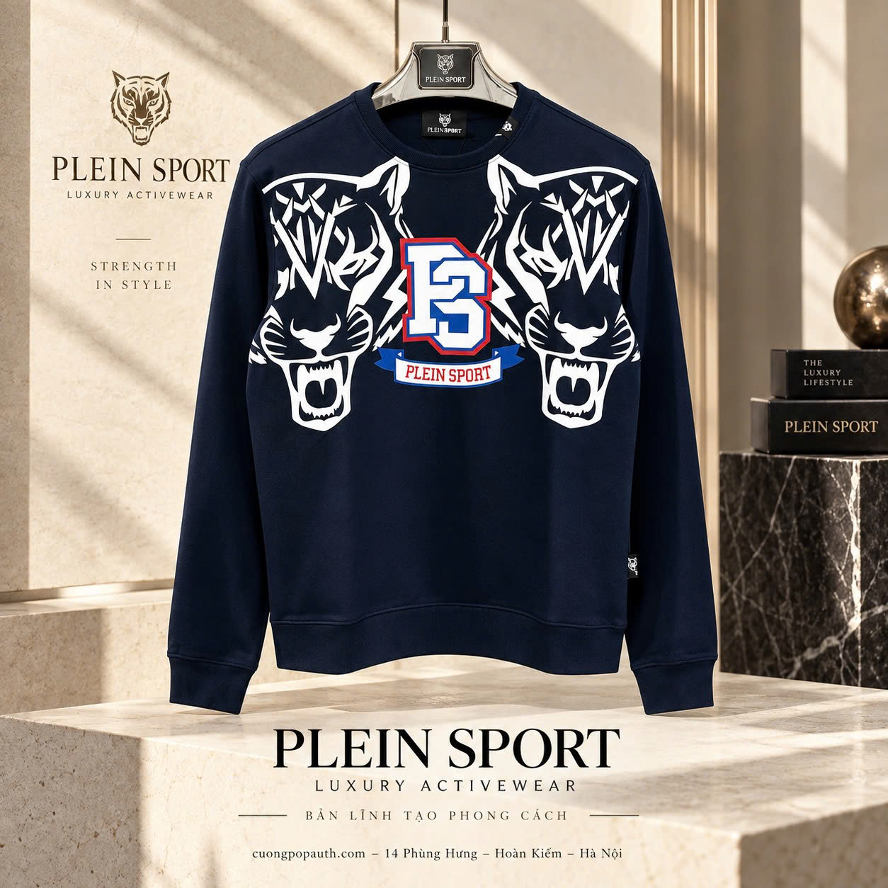 ÁO NỈ PHILLIP PLEIN SPORT NAVY K89015