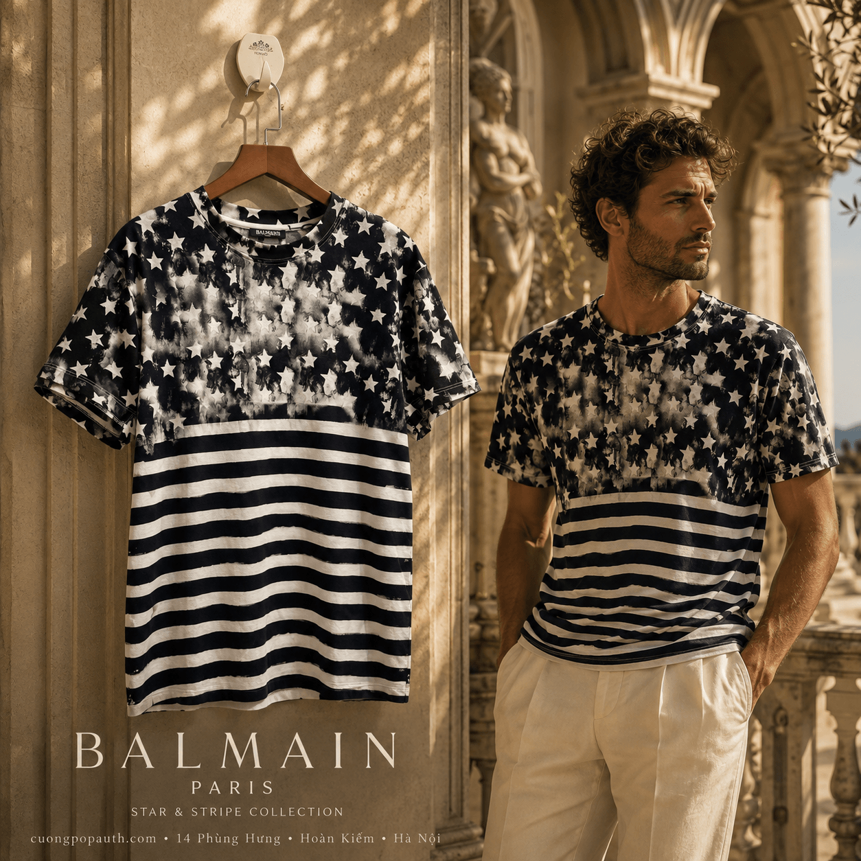 ÁO PHÔNG BAILMAN HOẠ TIẾT SAO BALA18M001HS