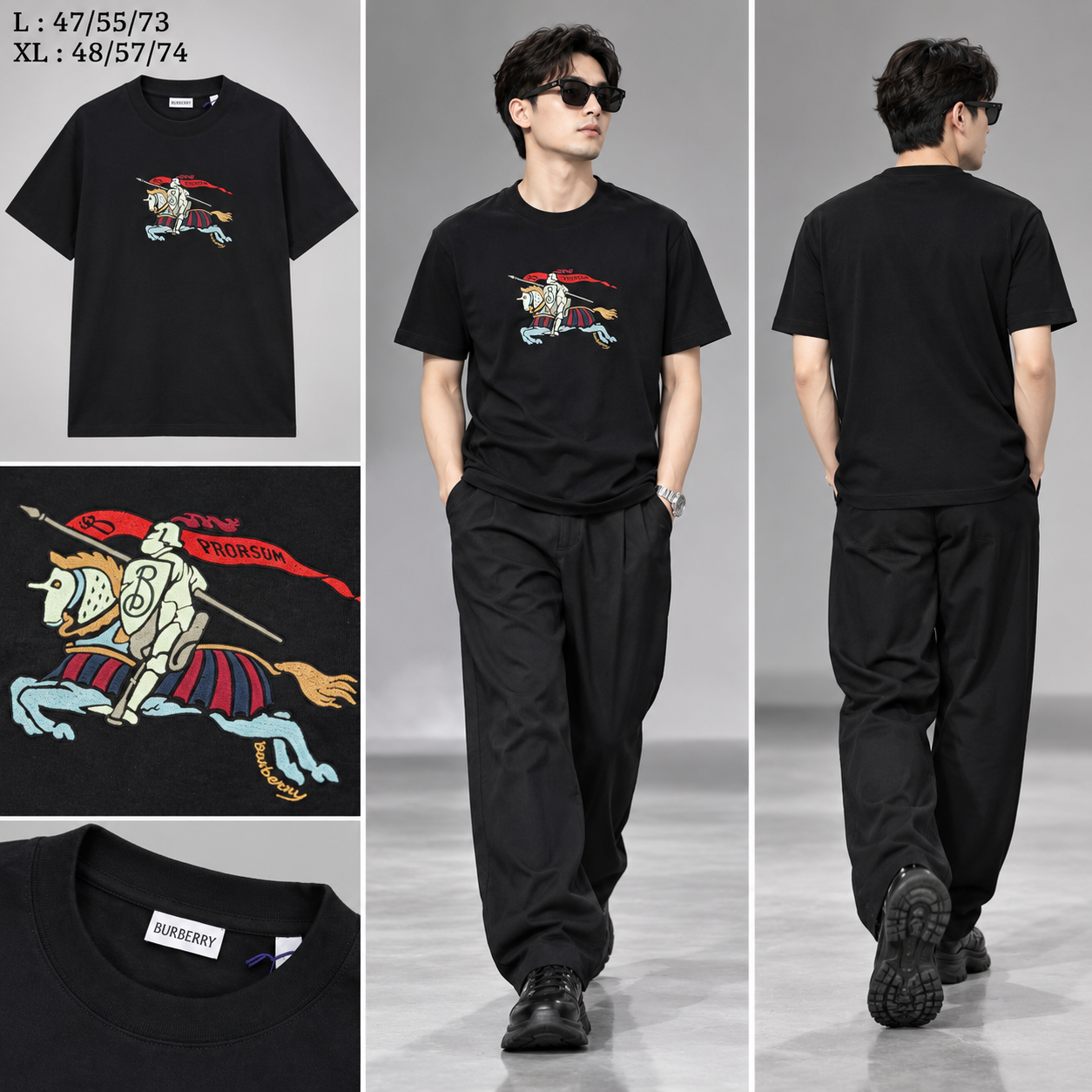 ÁO PHÔNG BURBERRY ĐEN K333312