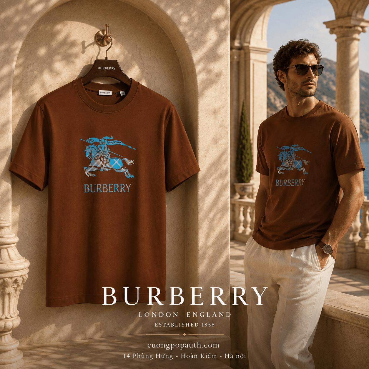 ÁO PHÔNG BURBERRY GINGER BROWN 8119016