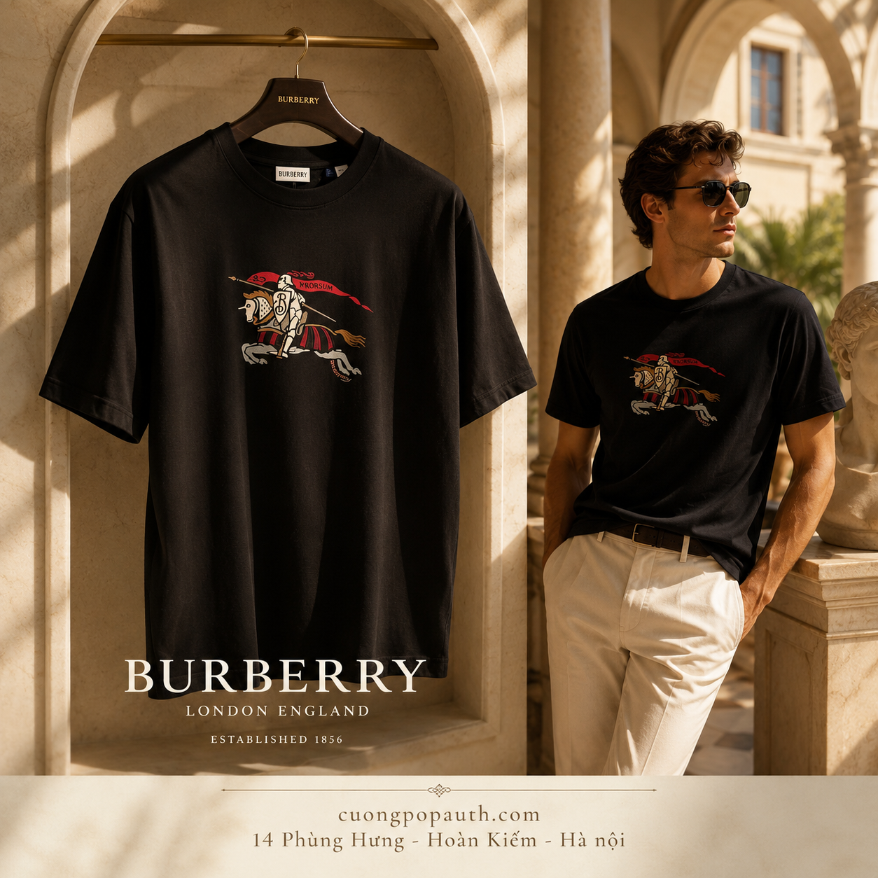 ÁO PHÔNG BURBERRY LOGO THÊU K396