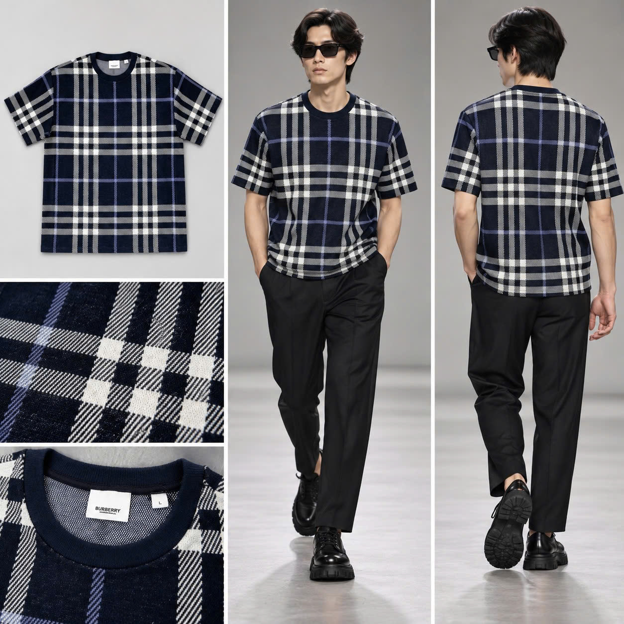 ÁO PHÔNG BURBERRY NAVY HT333692128
