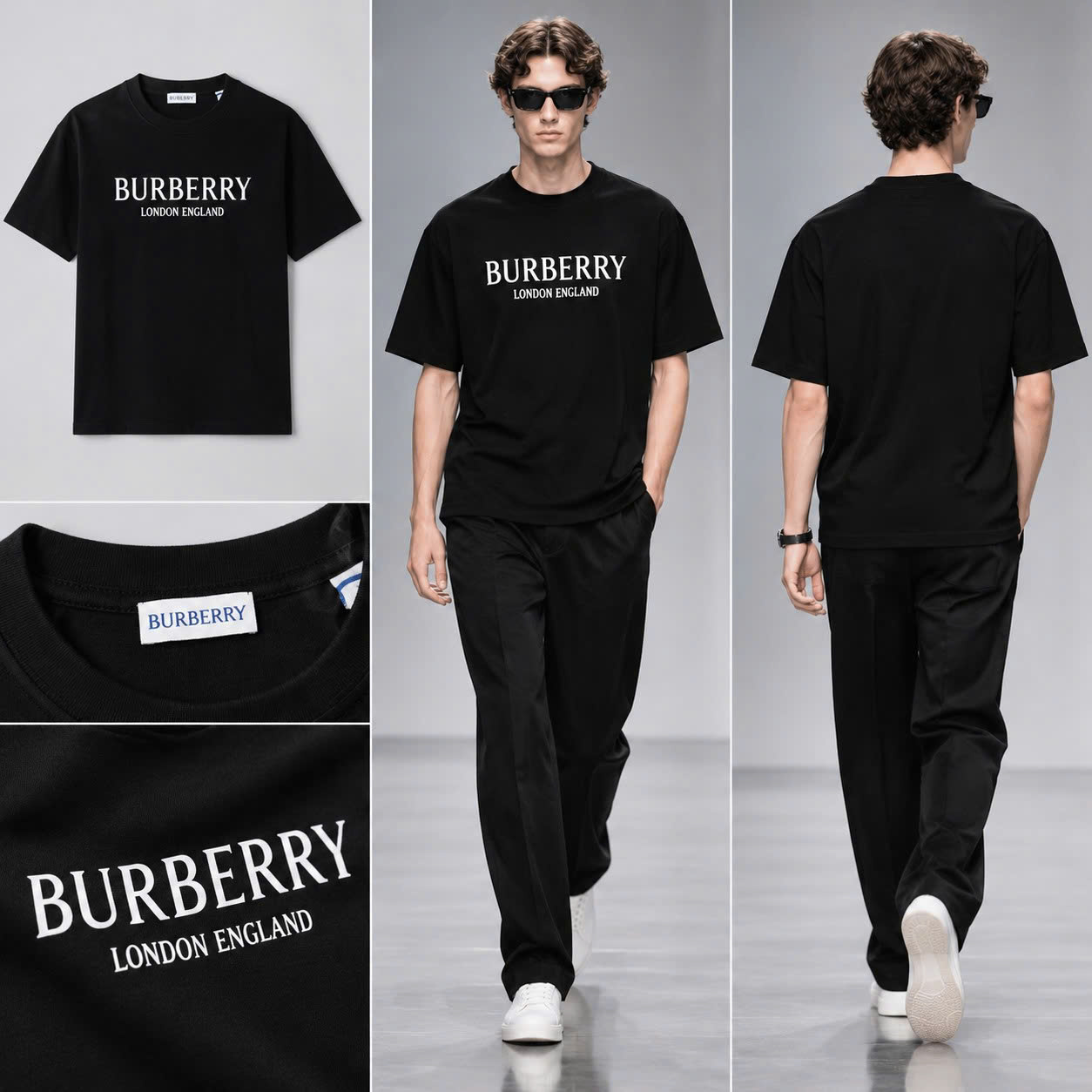 ÁO PHÔNG BURBERRY OVER CHỮ TRẮNG HT023928