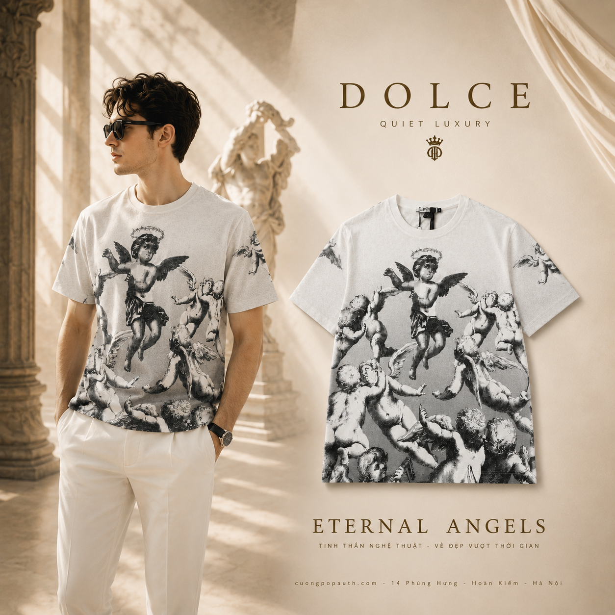ÁO PHÔNG DOLCE BLANCODG TRẮNG THIÊN THẦN I8ANTM II7AL W0800