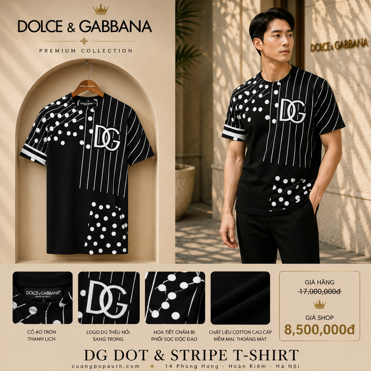 ÁO PHÔNG DOLCE ĐEN G8KBAT G7C9R S9000