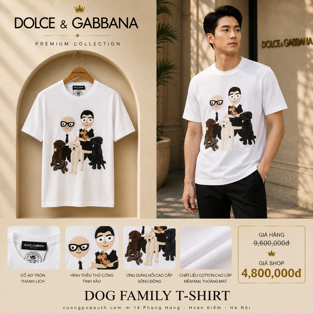 ÁO PHÔNG DOLCE TRẮNG I8111M FU7EQ W0800