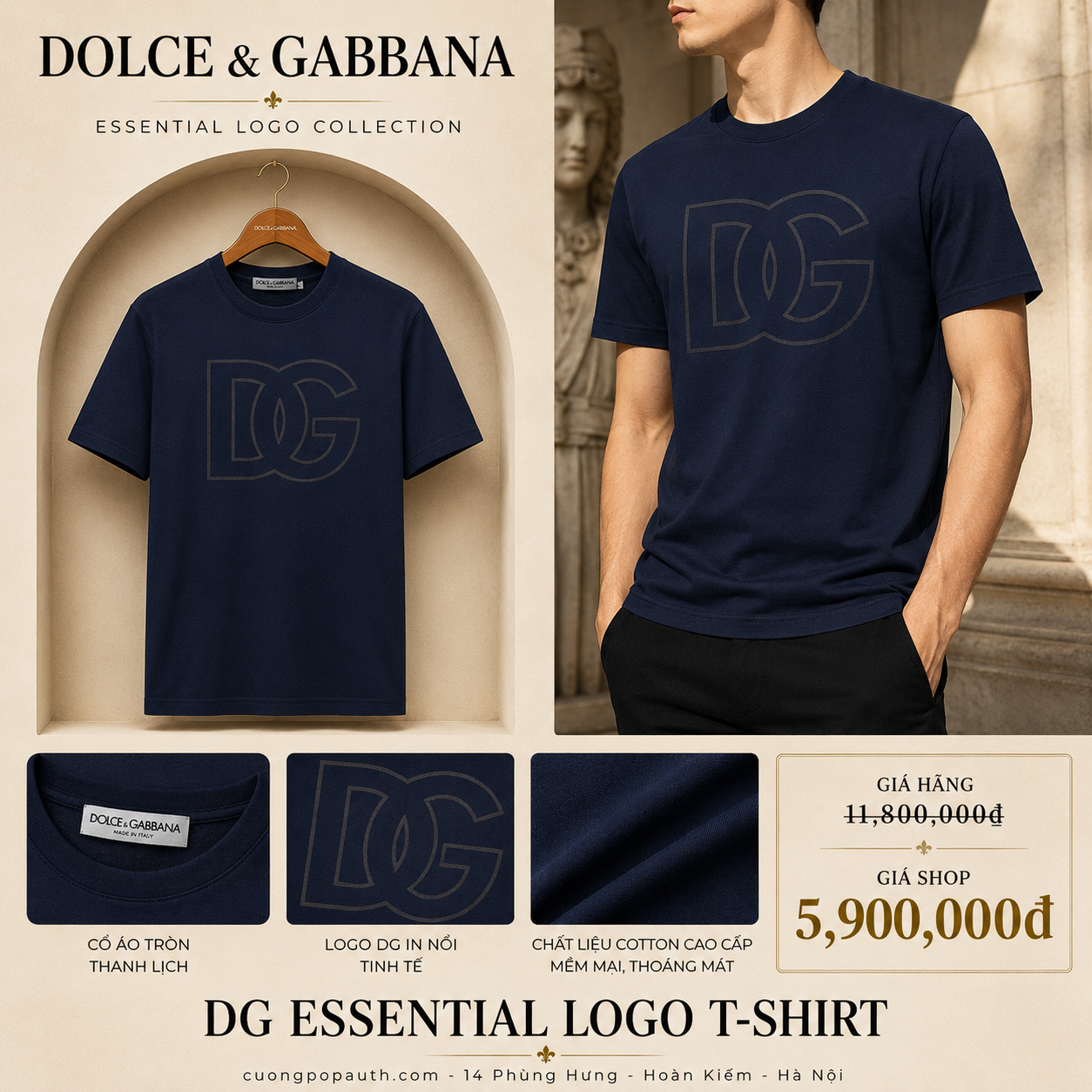 ÁO PHÔNG DOLCE XANH G8QO0TG7I7J1 B0665