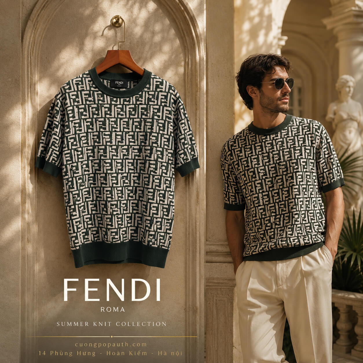ÁO PHÔNG FENDI NHIỀU CHỮ FZX051 AF85 F1MTQ