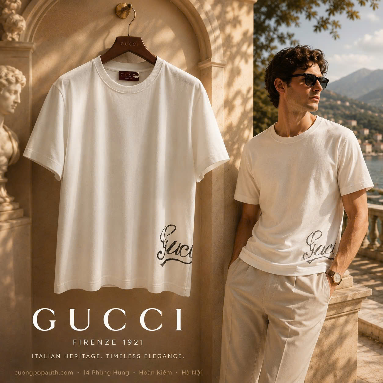 ÁO PHÔNG GUCCI TRẮNG LD1000