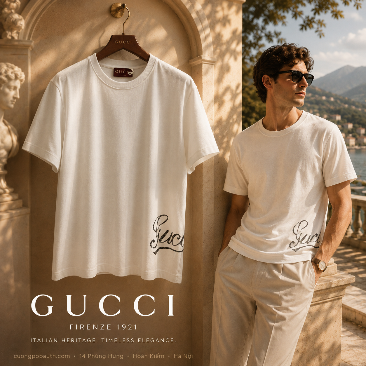 ÁO PHÔNG GUCCI TRẮNG LD1000