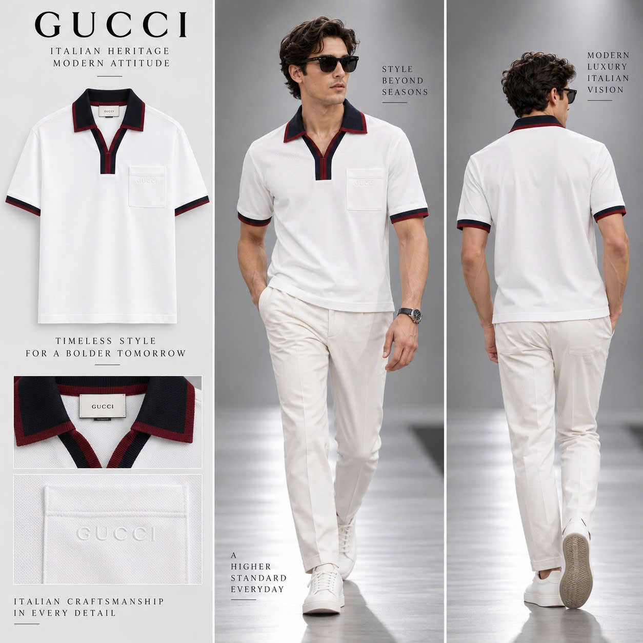 ÁO POLO GUCCI TRẮNG K10292