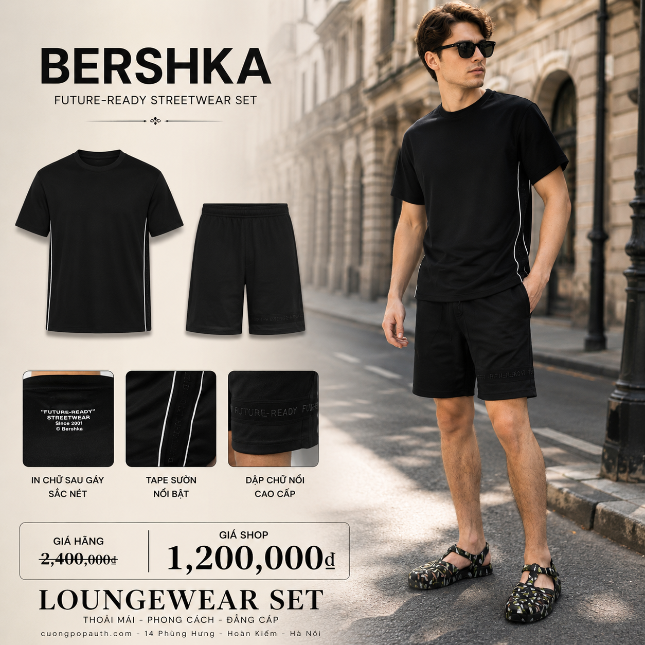BỘ BERSHKA ĐEN BK5270