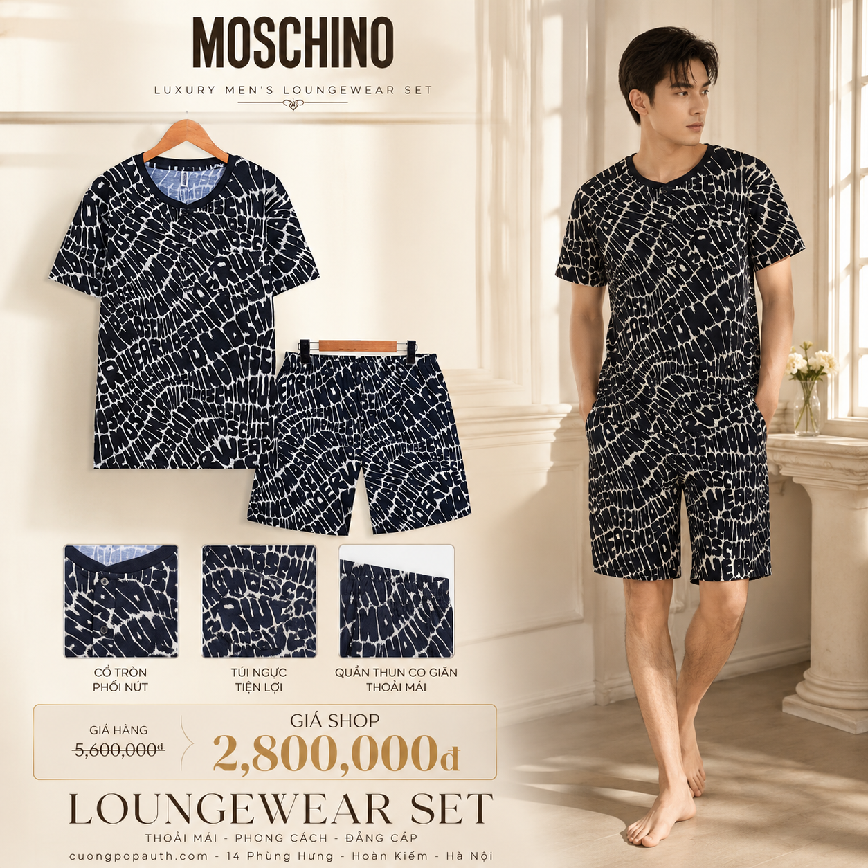 BỘ MOSCHINO VÂN BÁO V5002 8104 1555