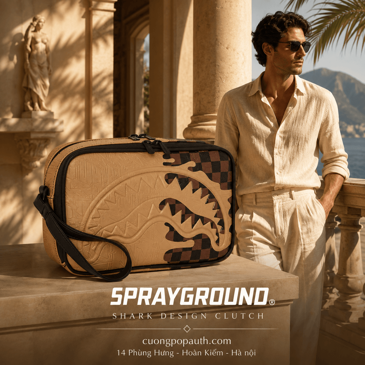 CLUTCH SPRAYGROUND DESIGNER DRIP EFFECT TOILETRY BRICK