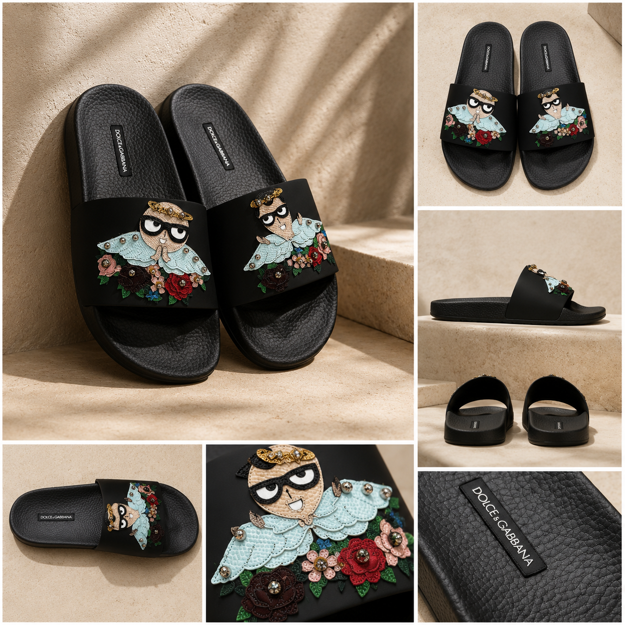 DÉP DOLCE DESIGNER PATTERN ĐEN CP41526