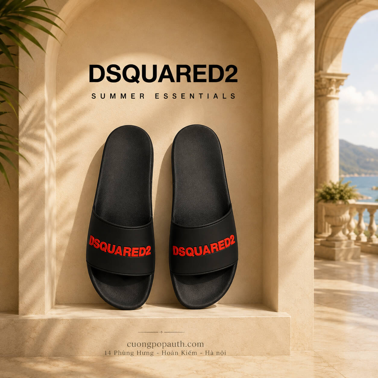 DÉP DSQUARED2 ĐEN CHỮ CAM FSM0085 17208869 M480